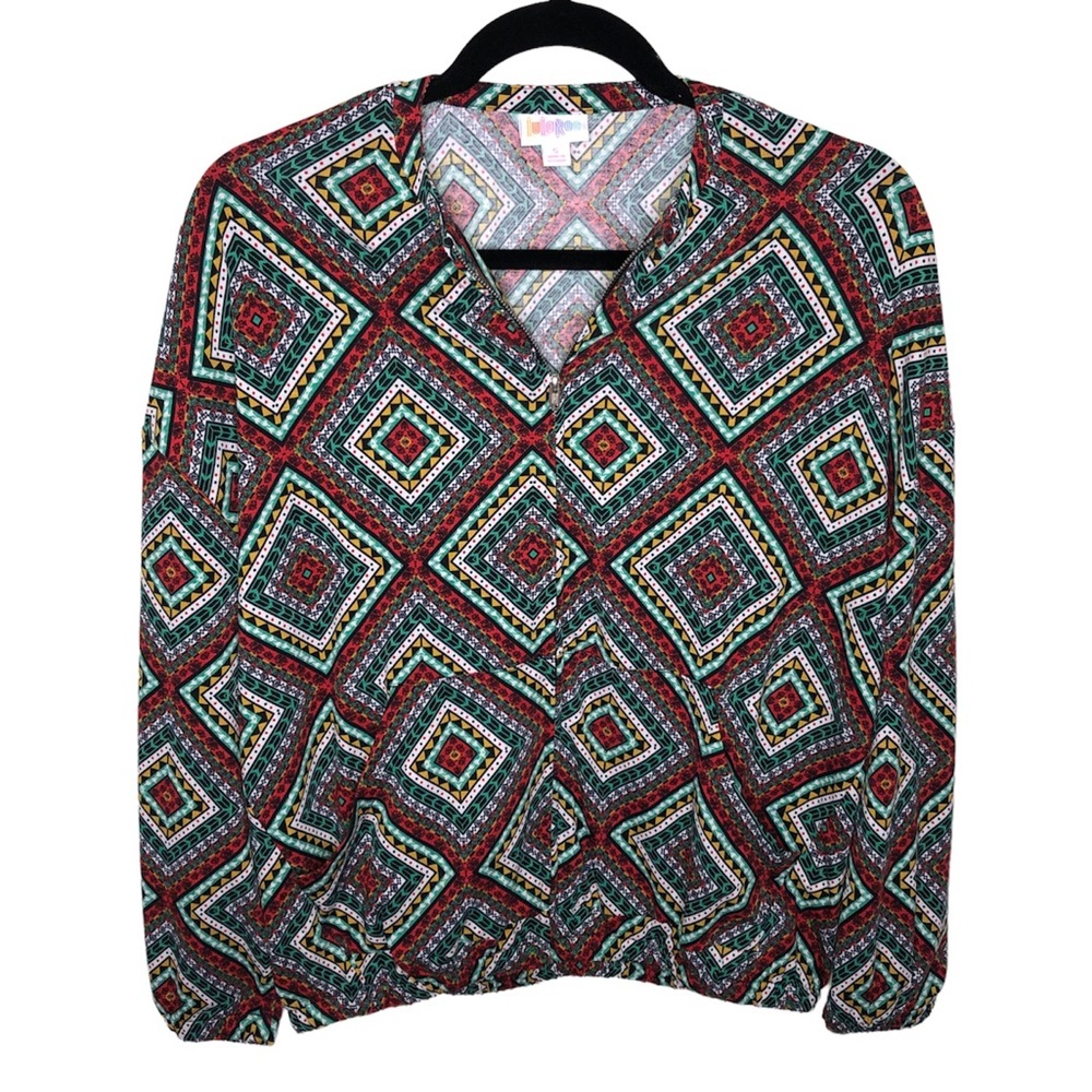 New with tags Lula Roe lightweight, colorful bomber jacket.